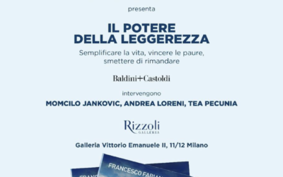 Presentazione del mio nuovo libro: “Il potere della leggerezza” Baldini+Castoldi. Libreria Rizzoli a Milano